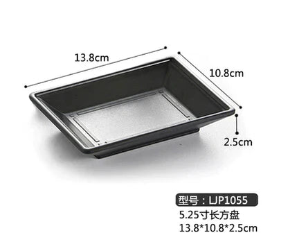 DecorBites™ Black Melamine Plastic Dipping Sauce Dish Bowl Set - Pack of 4