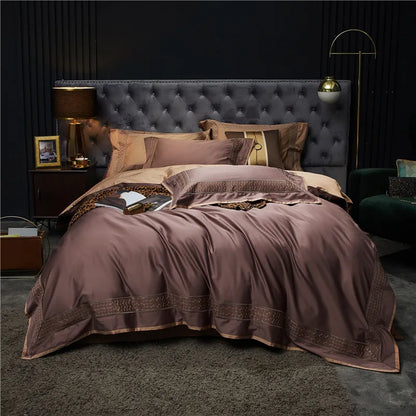 DecorBites™ Luxe Egyptian Cotton Bedding Set: Duvet Cover, Bed Sheet, 2 Pillow Sham