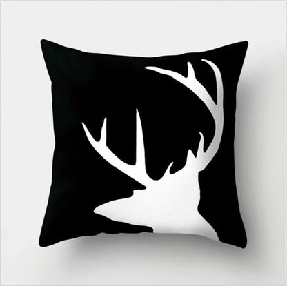 DecorBites™ Black White Flocking Pillowcase 45*45cm Fashion Living Room Sofa Cushion