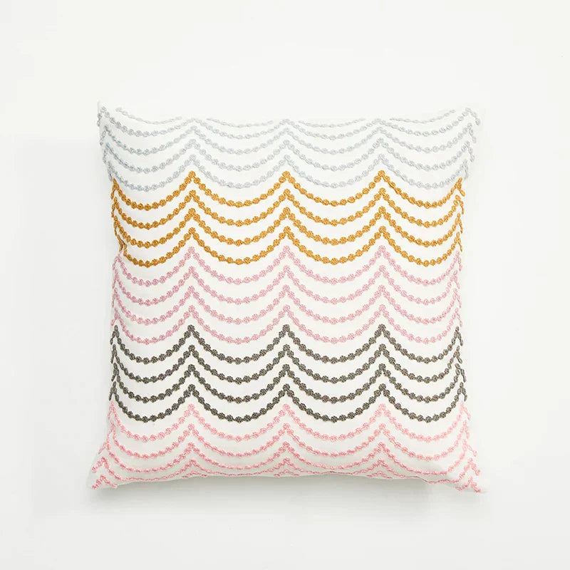 DecorBites™ Embroidered Daisy Dandelion Cushion Cover 45x45cm for Sofa Bed Chair Living Room