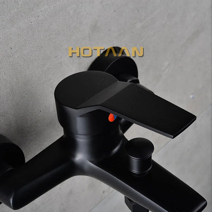 DecorBites™ Black Finish Wall Mounted Bathroom Shower Faucet with Handheld Mixer