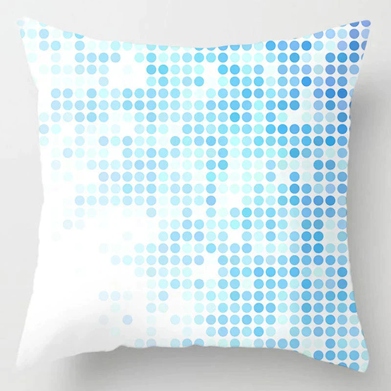 DecorBites™ Blue Geometric Marble Stripe Line Pillowcases for Car Sofa Decor