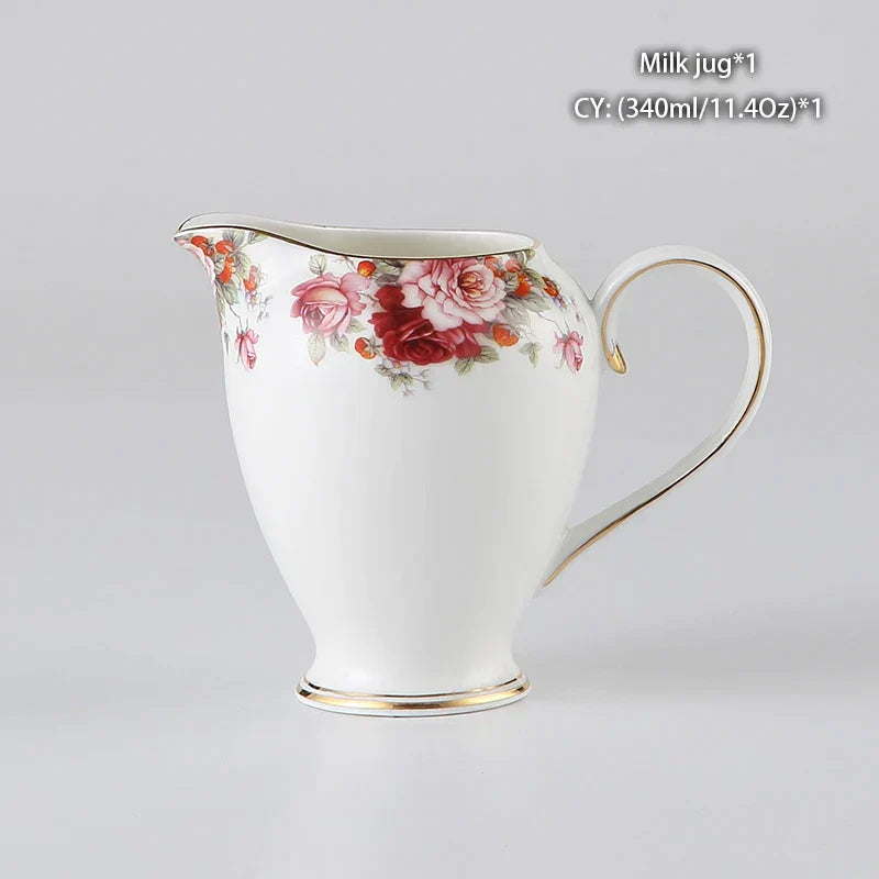 DecorBites™ Bone China Milk Jug: Elegant Ceramic Creamer for Tea, Coffee, Espresso