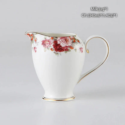 DecorBites™ Bone China Milk Jug: Elegant Ceramic Creamer for Tea, Coffee, Espresso