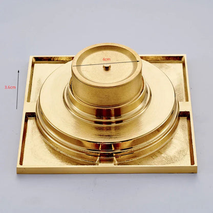 DecorBites™ Gold Square Bathroom Shower Drain Strainer 10*10cm