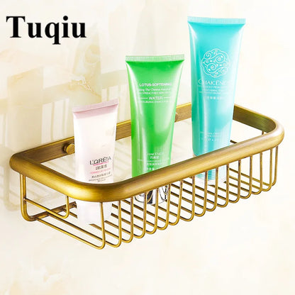 ™ Gold Brass Bathroom Shelf with Soap Holder 30cm/45cm