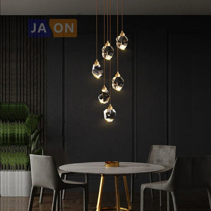 DecorBites™ Crystal Copper Chandelier Lighting for Dinning Room