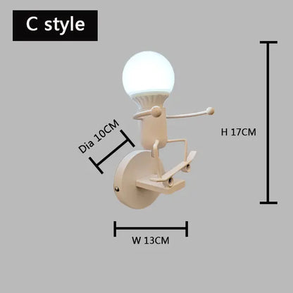 DecorBites™ Cartoon Matchstick Man Wall Lamp for Kids Room and Home Decor