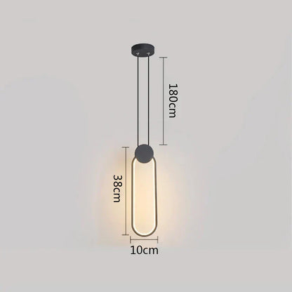 DecorBites™ Black Ring Pendant Lamp Dimmable LED Ceiling Hanging Light