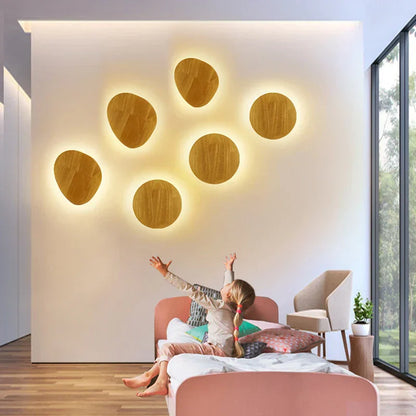 DecorBites™ LED Wooden Wall Lamp: Modern Nordic Indoor Lighting for Bedroom Bedside