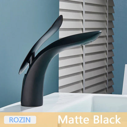 ™ Golden Rose Bathroom Faucet Waterfall Basin Mixer Taps - Luxury Single Hole