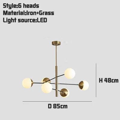 DecorBites™ Golden Glass Magic Bean Chandelier: Modern Luxury for Living Room & Dining Room