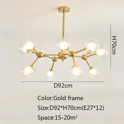 DecorBites™ Black Postmodern Sputnik Chandelier for Dining Room and Home Decor