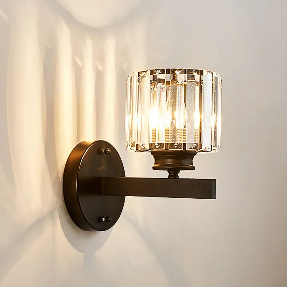 DecorBites™ Crystal Glass Wall Sconce for Bedroom & Living Room Lighting