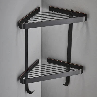 DecorBites™ Brass Bathroom Shower Rack Wall Mounted Shelf