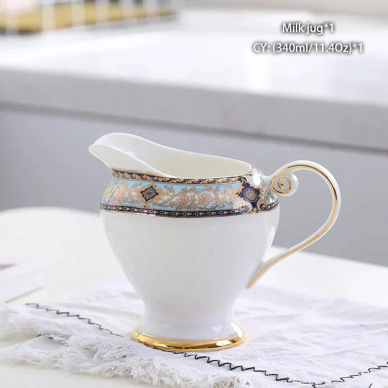 DecorBites™ Bone China Milk Jug: Elegant Ceramic Creamer for Tea, Coffee, Espresso