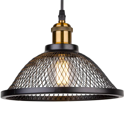 DecorBites™ Black Iron Net-Cage Pendant Light Fixture for Kitchen, Bedroom, Living Room, Restaurant