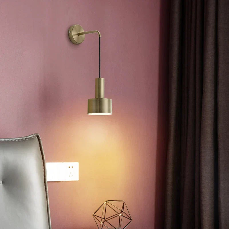 DecorBites™ Brass Wall Lamp: Minimalist Nordic Style Sconce for Living, Bathroom, Aisle Lighting