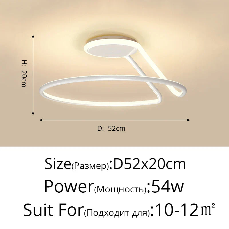DecorBites™ Aluminum LED Chandelier: Modern Minimalist Bedroom Kitchen Lighting Fixtures