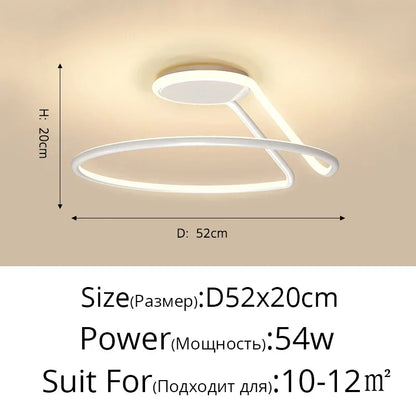 DecorBites™ Aluminum LED Chandelier: Modern Minimalist Bedroom Kitchen Lighting Fixtures