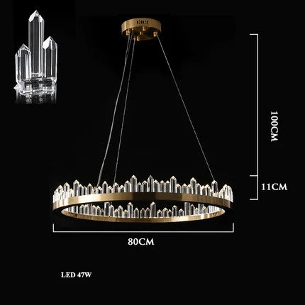 ™ Golden Crystal LED Chandelier for Modern Dining Room