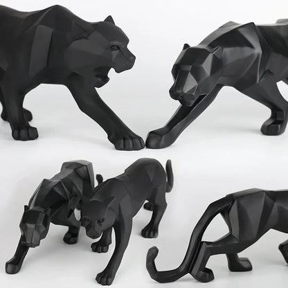 DecorBites™ Black Panther Resin Geometric Statue Decor Ornament