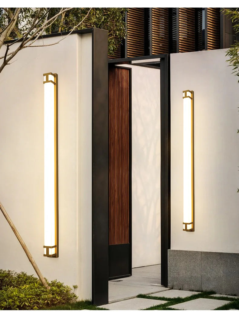 DecorBites™ LED Outdoor Wall Light Modern Waterproof IP65 Garden Wall Lamp Black Gold Sconce