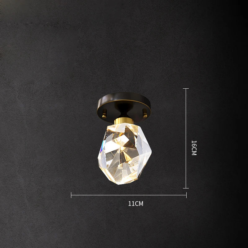 DecorBites™ Black Crystal Copper Chandelier LED Hanging Lamps for Dinning Room