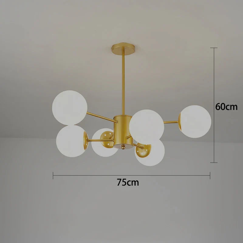 DecorBites™ Black/Gold Glass Pendant Light for Living Room Bedroom Restaurant
