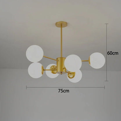 DecorBites™ Black/Gold Glass Pendant Light for Living Room Bedroom Restaurant