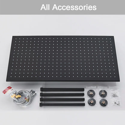 DecorBites™ 16"x32" LED Rainfall Shower Head - Color Changing Luxury Square Design