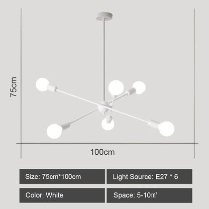 DecorBites™ LED Ceiling Chandelier: Modern & Industrial Sputnik Style for Living Room & Bedroom
