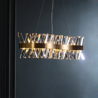DecorBites™ Gold Crystal LED Chandelier for Dinning Room