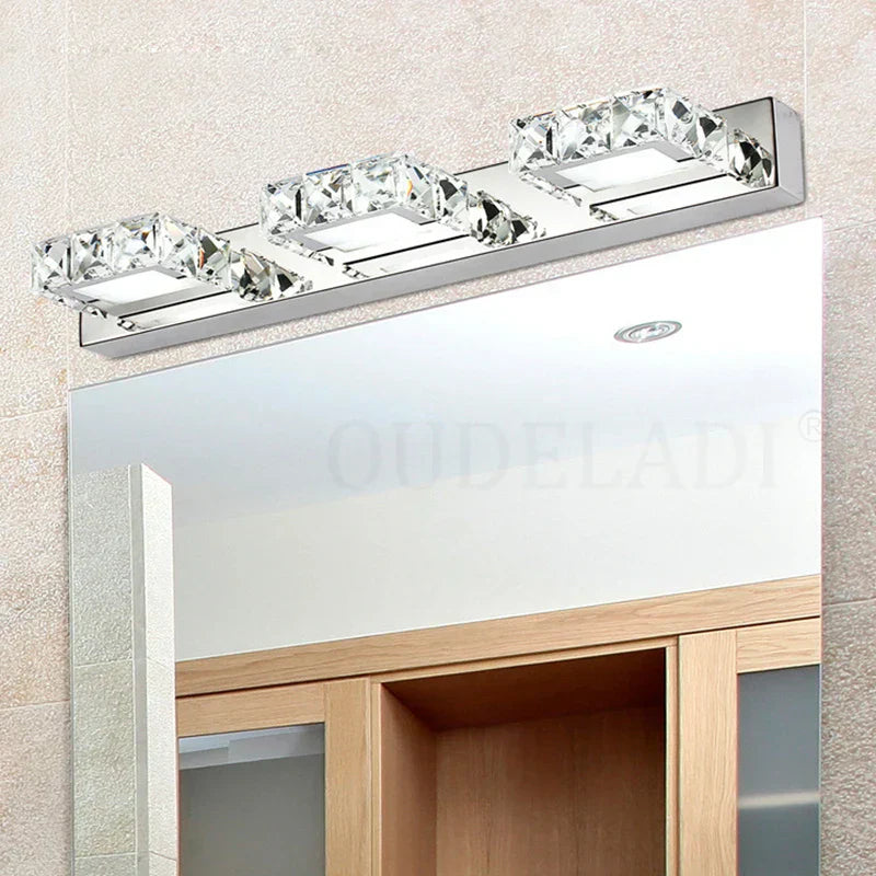 DecorBites™ LED Mirror Light: Crystal Round Wall Lamps for Bathroom and Vanity