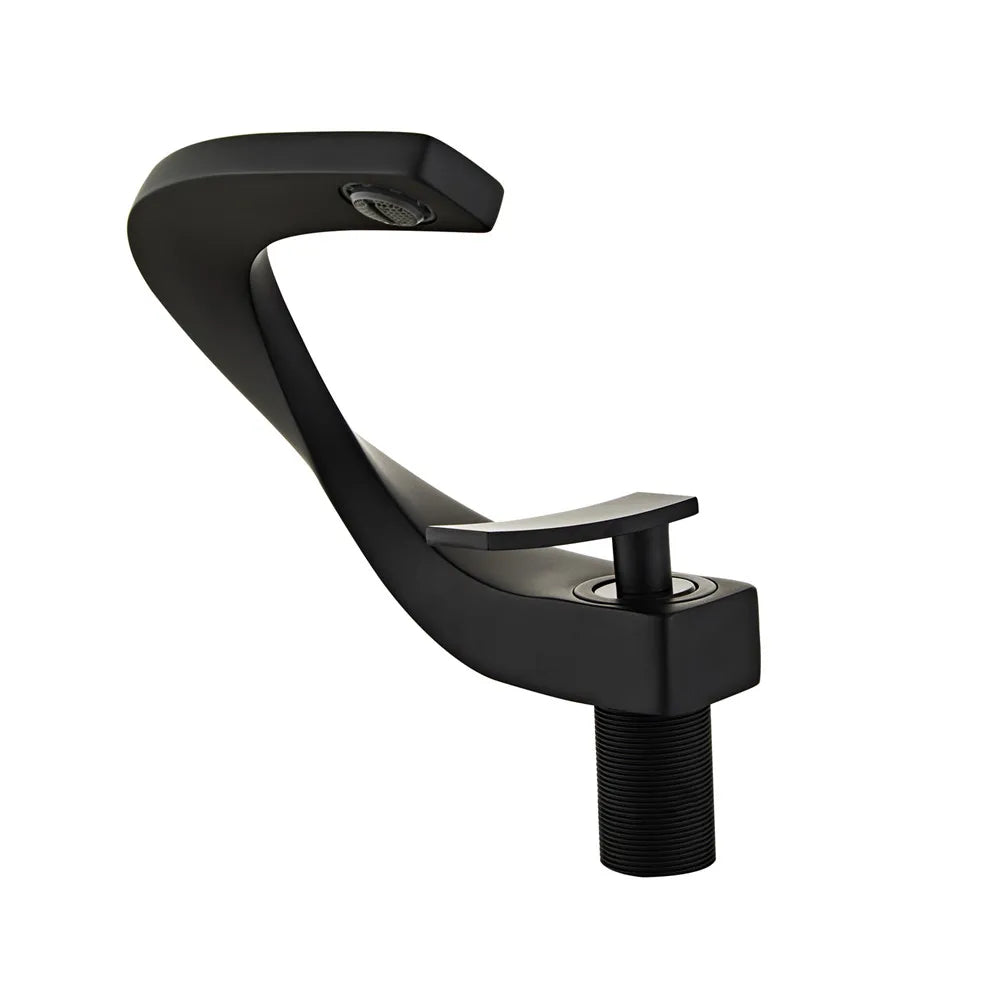 DecorBites™ Black Basin Faucet Brushed Gold Bathroom Mixer Tap Hot Cold Lavotory Chrome