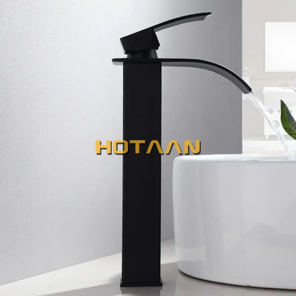 DecorBites™ Black Plated Brass Basin Faucet Single Lever Hot&Cold Mixer Tap