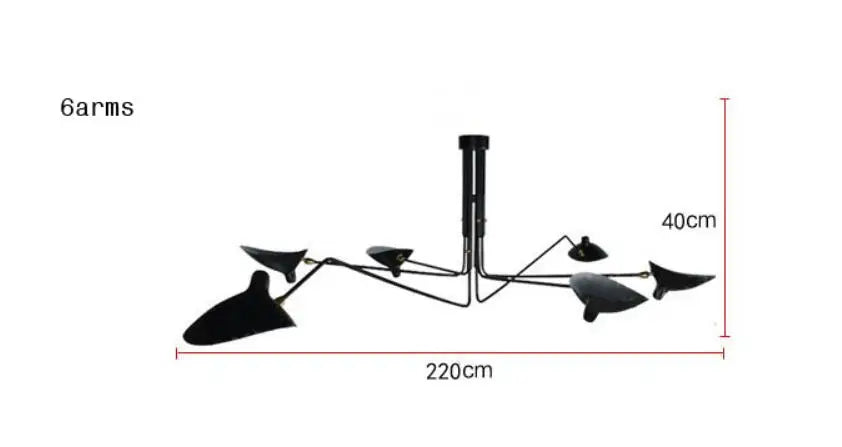 DecorBites™ Black Swing Arm Chandelier | Loft Industrial Adjustable Lighting Fixture