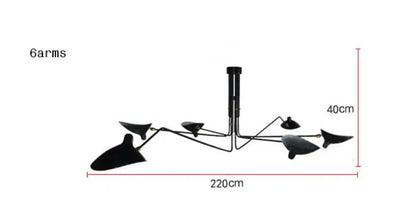 DecorBites™ Black Swing Arm Chandelier | Loft Industrial Adjustable Lighting Fixture