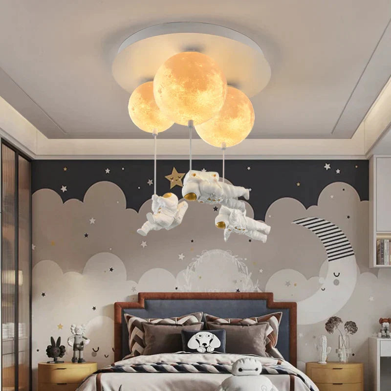 DecorBites™ Astronaut Bubble Chandelier Light - Moonlight Bedroom Ceiling Lamp