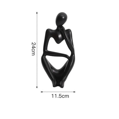 DecorBites™ Abstract Thinker Woman Figurine Resin Sculpture Modern Art Decor Craft Ornament
