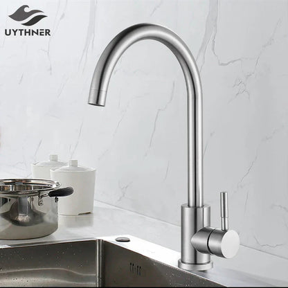 DecorBites™ Kitchen Faucet Hot Cold Water Mixer - Matte Black/Brushed Nickel Kitchen Taps