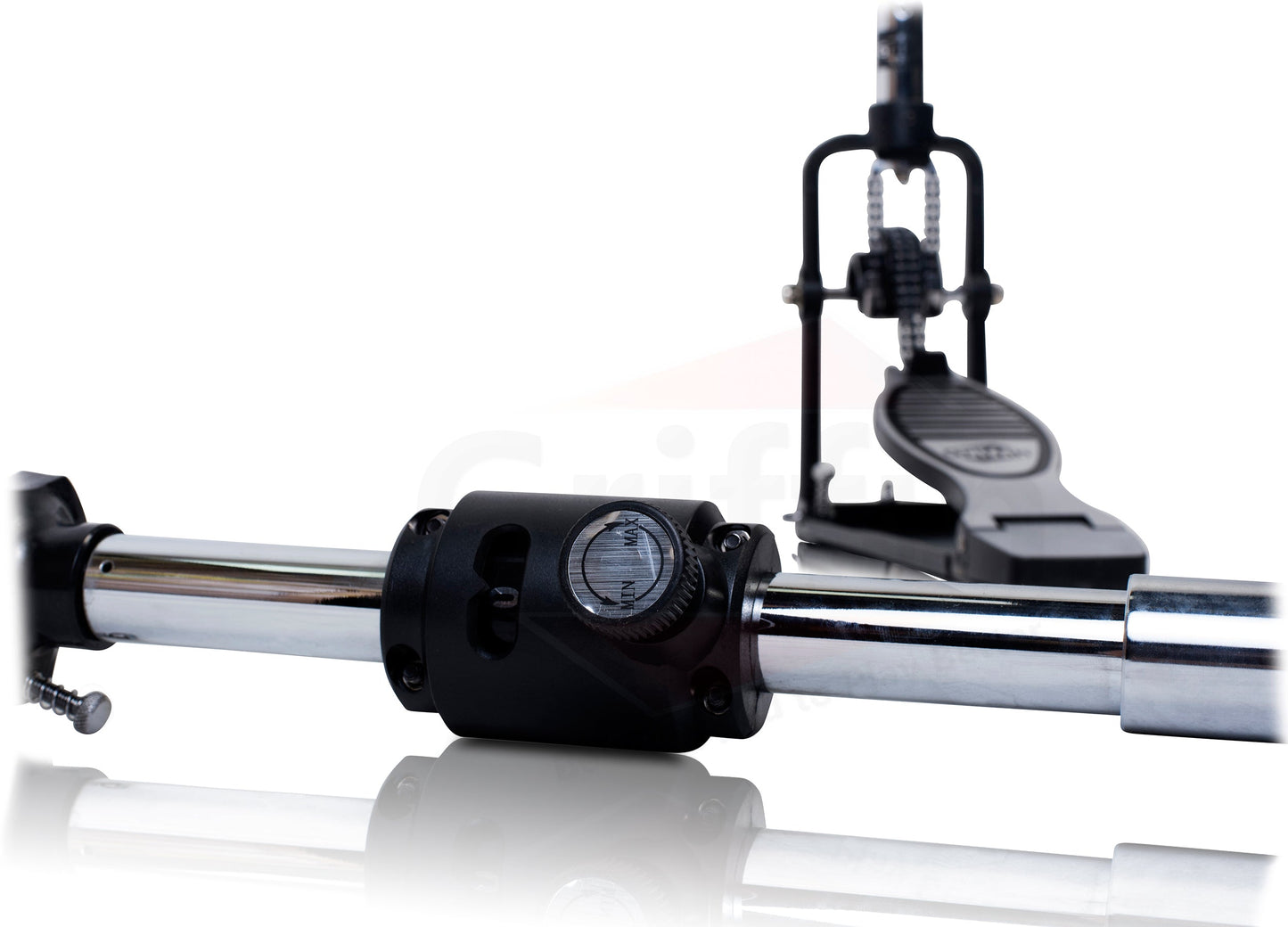 Remote Hi Hat Stand with Foot Pedal by GRIFFIN - Drummers Cable Auxiliary Cymbal High Hat Percussion Hardware with Drum Key - Heavy Duty Sturdy HiHat