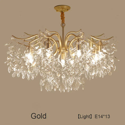 DecorBites™ Crystal LED Chandelier: Luxury Indoor Lighting for Home, Kitchen, Living Room