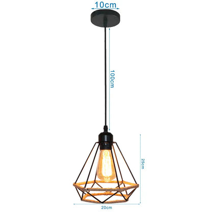 DecorBites™ Diamond Cage Iron Pendant Light for Living Dining Bedroom