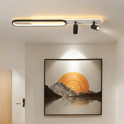 DecorBites™ Acrylic LED Chandelier with Spotlights, Black/Gold, Living Room Bedroom Lighting