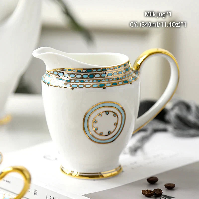 DecorBites™ Bone China Milk Jug: Elegant Ceramic Creamer for Tea, Coffee, Espresso