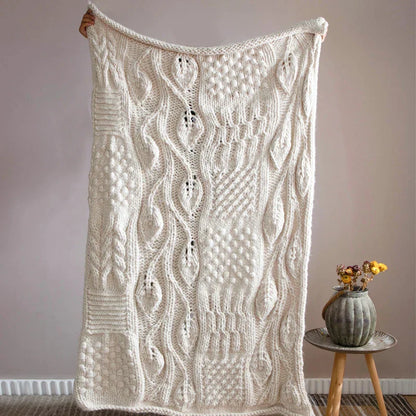 DecorBites™ Beige Chunky Knit Tassel Blanket - Soft Plaid Weighted Throw for Home Decor and Sofa - Industrial Style Tapestry