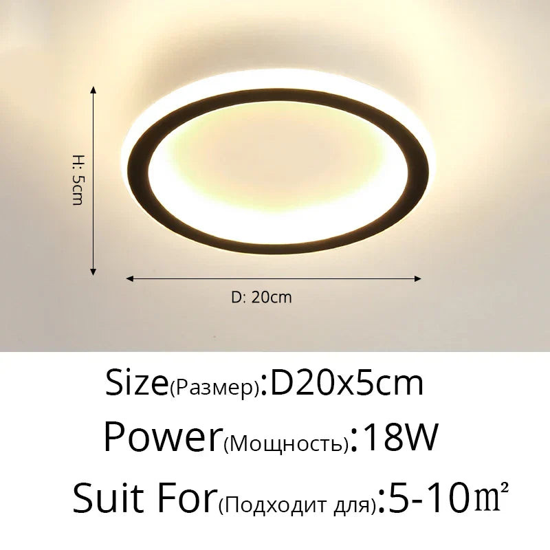 DecorBites™ Black Led Ceiling Light for Home Entryway - Modern Balcony Indoor Lamp