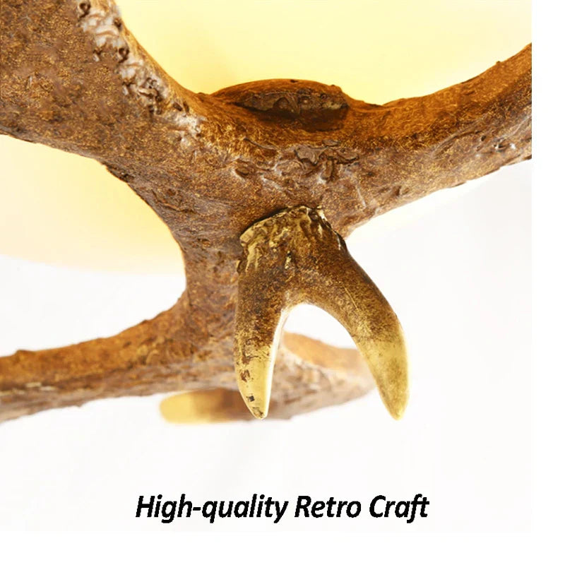 DecorBites™ Antler Resin Glass Ceiling Light American Country Retro Style Home Decor