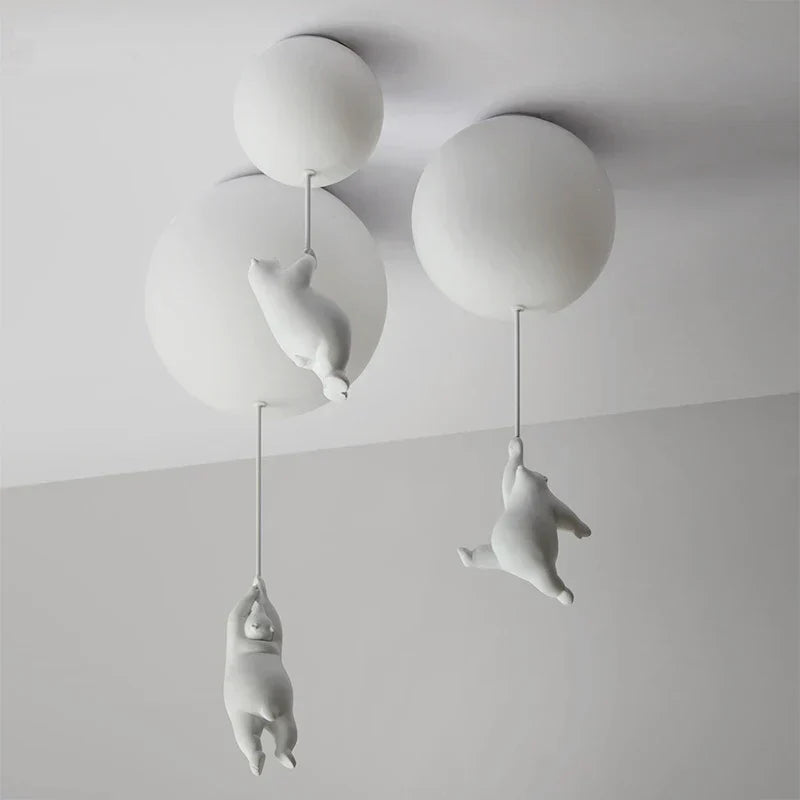 DecorBites™ Bear LED Ceiling Light: Modern Cartoon Warmth for Kids Rooms, Bedroom, Living Room Lighting